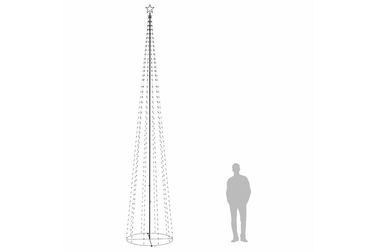 Vidaxl Christmas Cone Tree Cold White 732 Leds 160x500 Cm-6