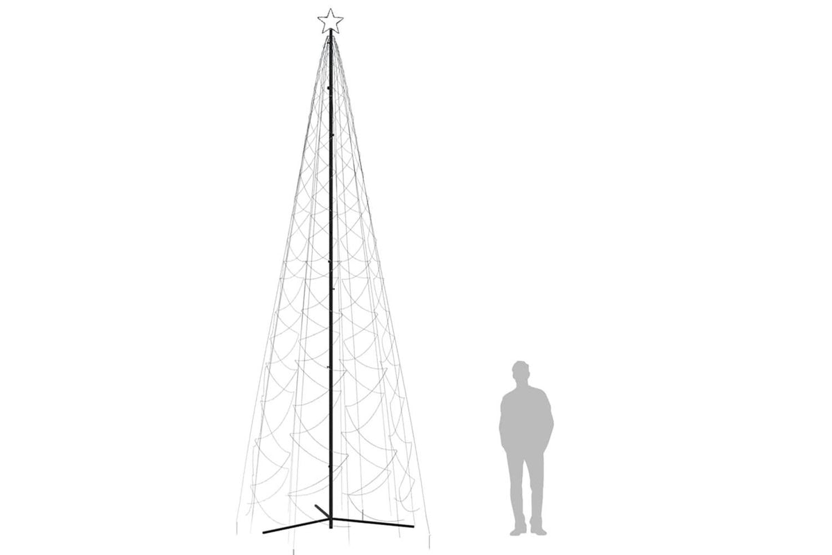 Vidaxl Christmas Cone Tree Cold White 1400 Leds 160x500 Cm-8