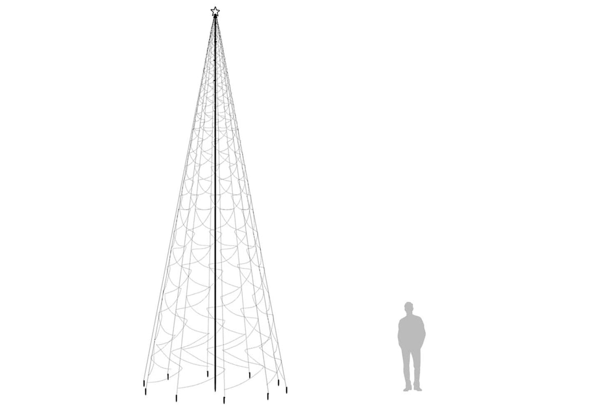 Vidaxl Christmas Tree With Spike Blue 3000 Leds 800 Cm-8