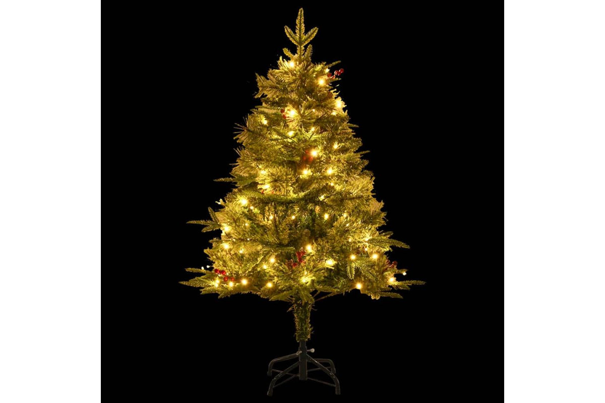 Vidaxl Pre-lit Christmas Tree With Pinecones Green 120 Cm Pvc-3