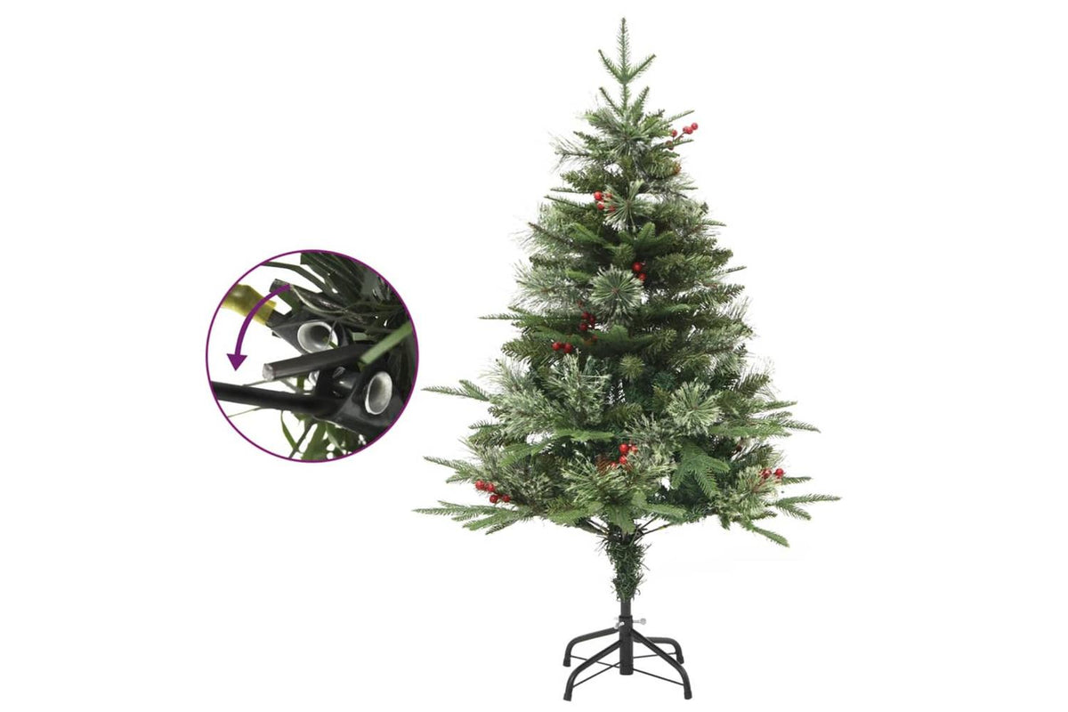 Vidaxl Pre-lit Christmas Tree With Pinecones Green 120 Cm Pvc-10