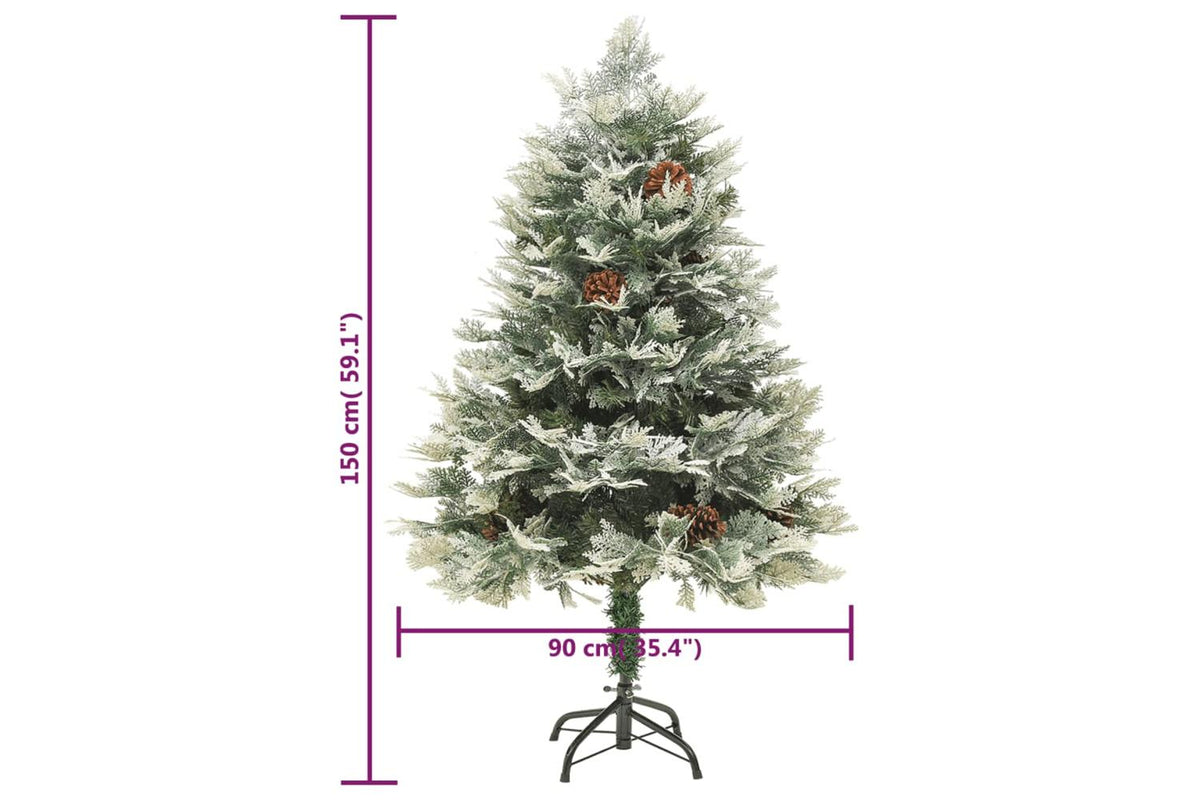 Vidaxl Pre-lit Christmas Tree With Pinecones Green 150 Cm Pvc-10