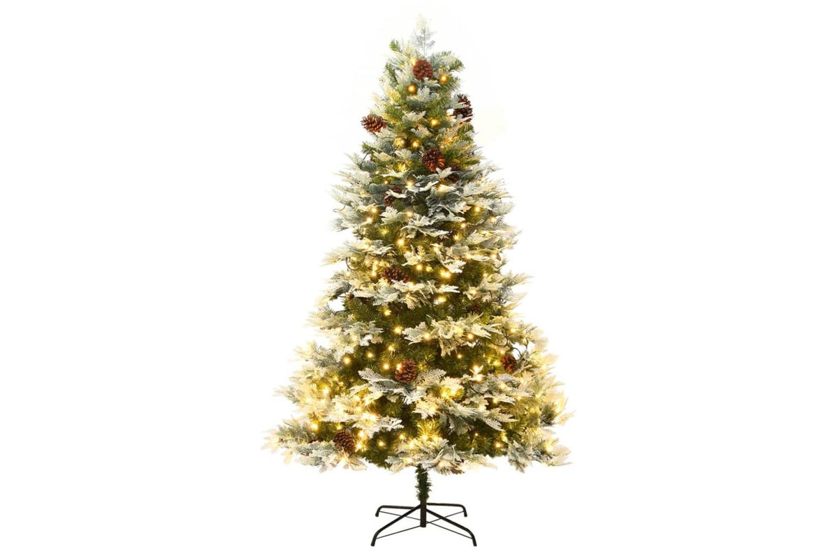 Vidaxl Pre-lit Christmas Tree With Pinecones Green 195 Cm Pvc-2
