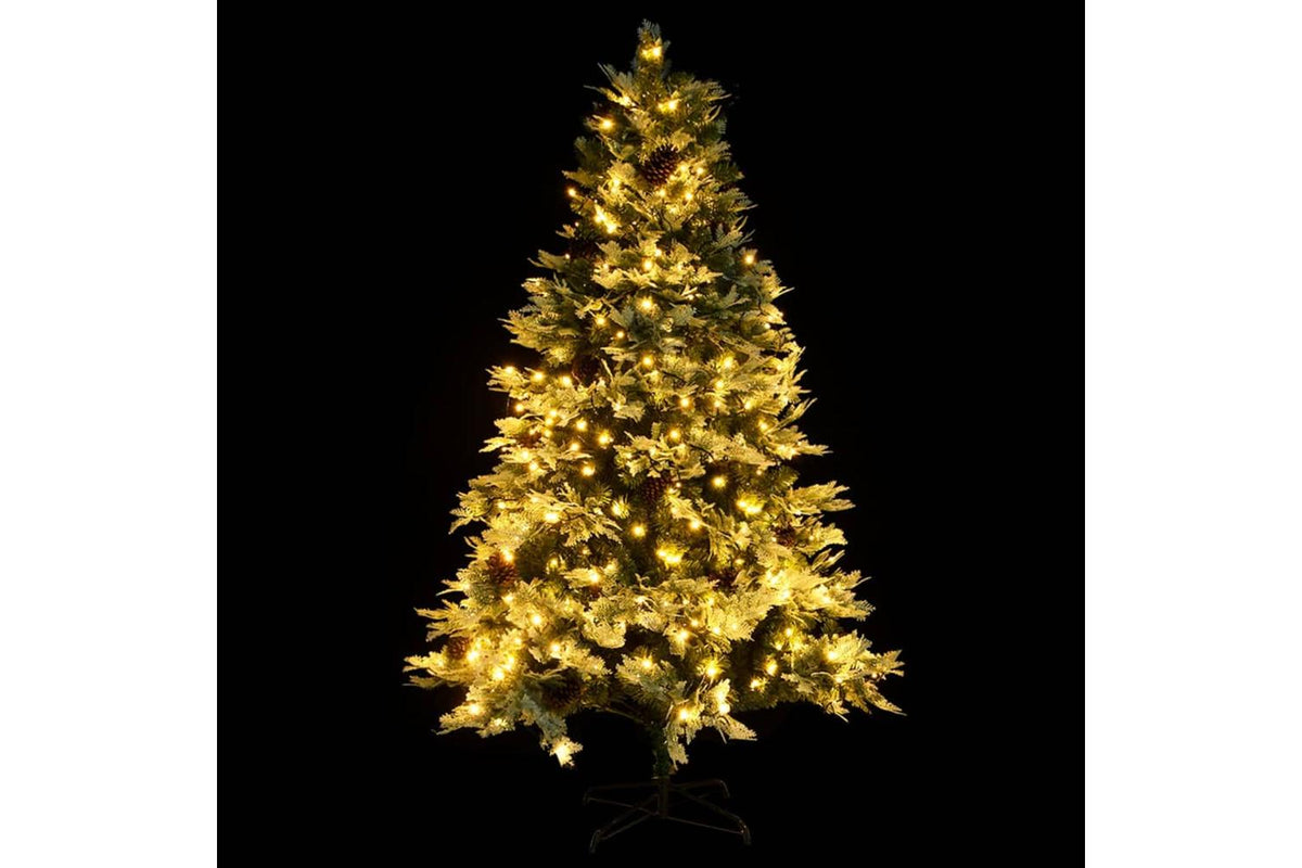 Vidaxl Pre-lit Christmas Tree With Pinecones Green 195 Cm Pvc-4