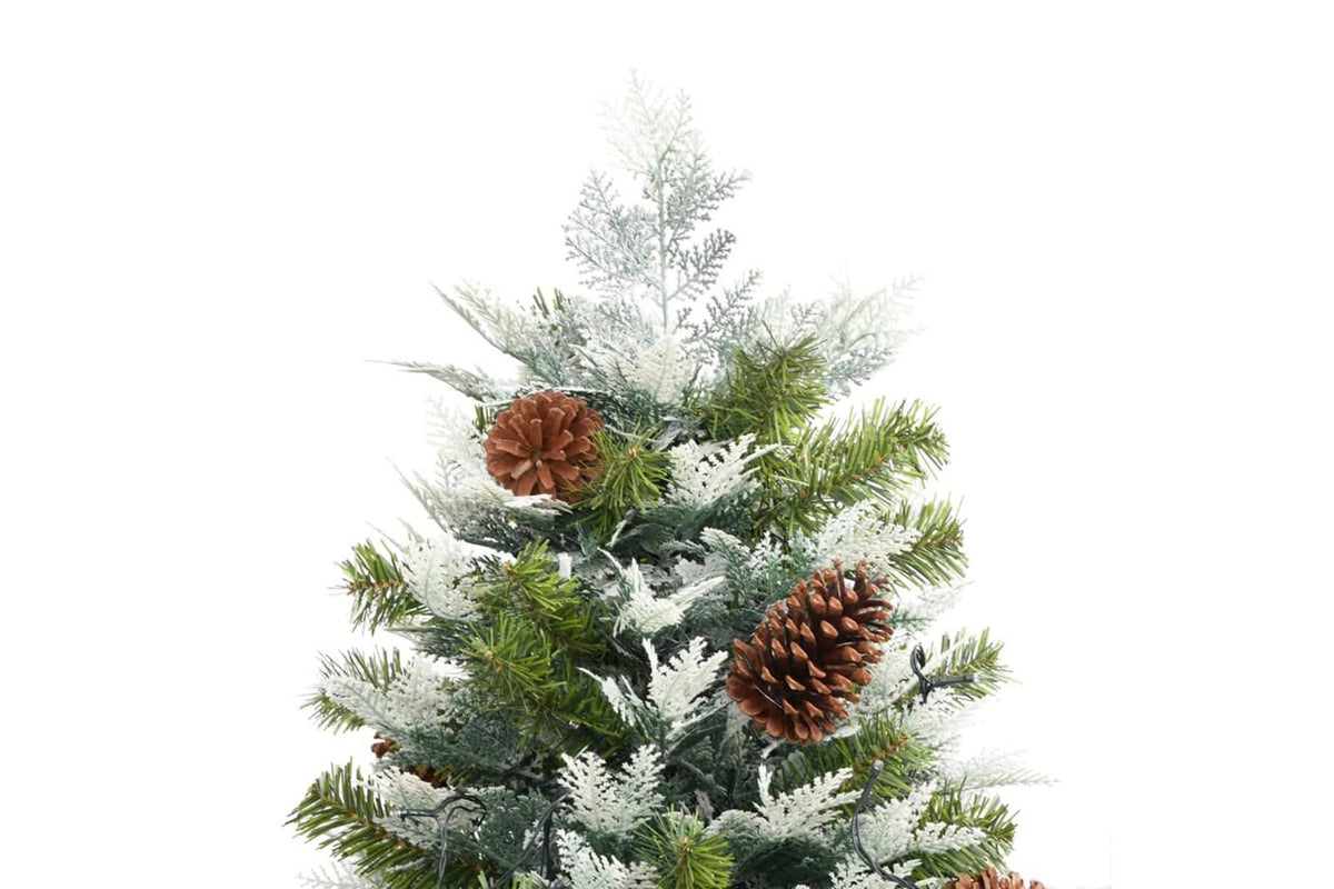 Vidaxl Pre-lit Christmas Tree With Pinecones Green 195 Cm Pvc-8