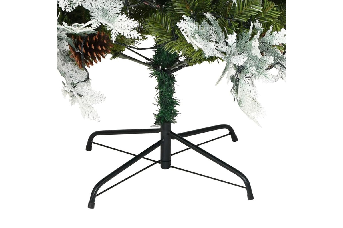 Vidaxl Pre-lit Christmas Tree With Pinecones Green 195 Cm Pvc-9