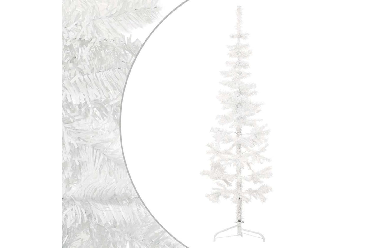 Vidaxl Slim Artificial Half Christmas Tree With Stand White 120 Cm-2