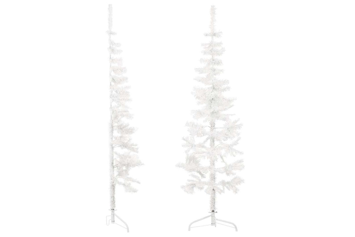 Vidaxl Slim Artificial Half Christmas Tree With Stand White 150 Cm-4