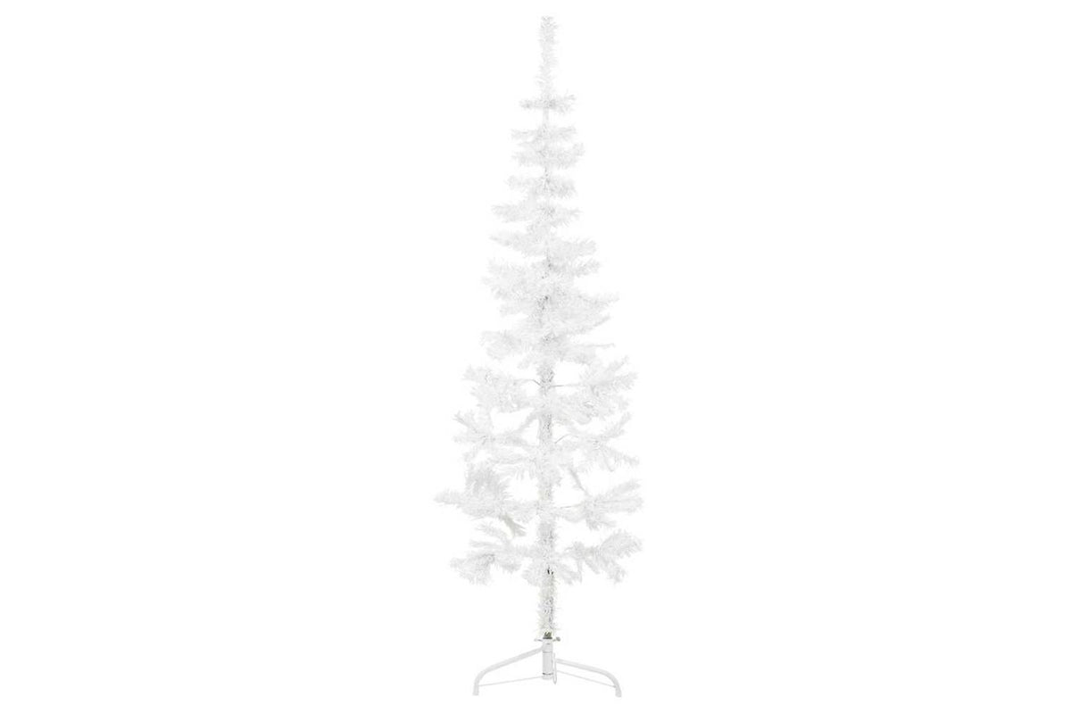 Vidaxl Slim Artificial Half Christmas Tree With Stand White 180 Cm