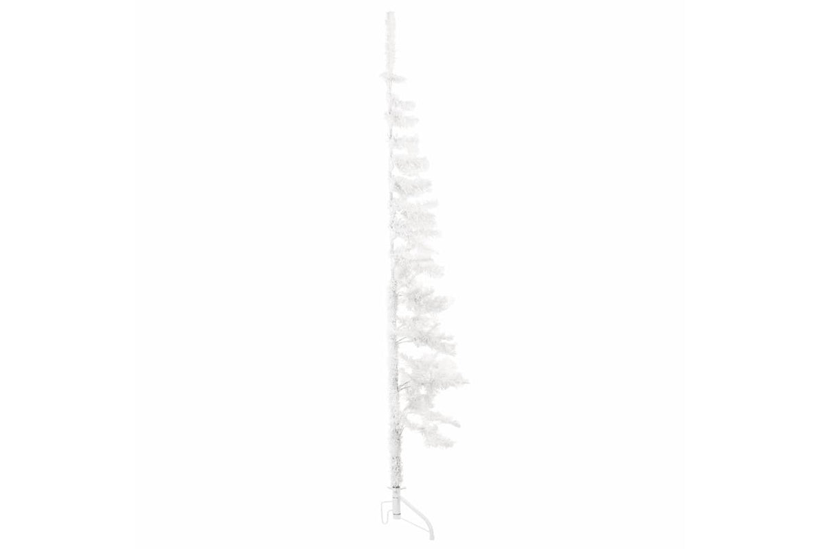 Vidaxl Slim Artificial Half Christmas Tree With Stand White 180 Cm-5