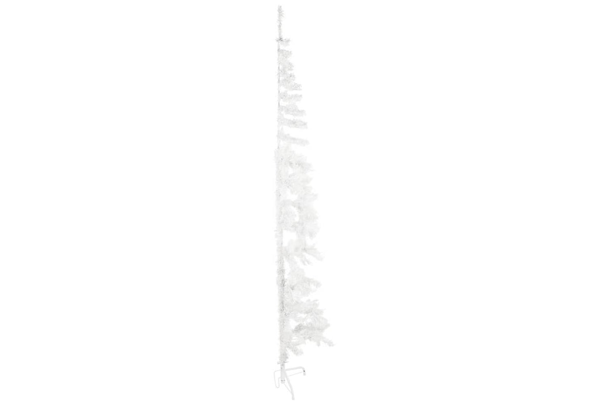 Vidaxl Slim Artificial Half Christmas Tree With Stand White 240 Cm-4