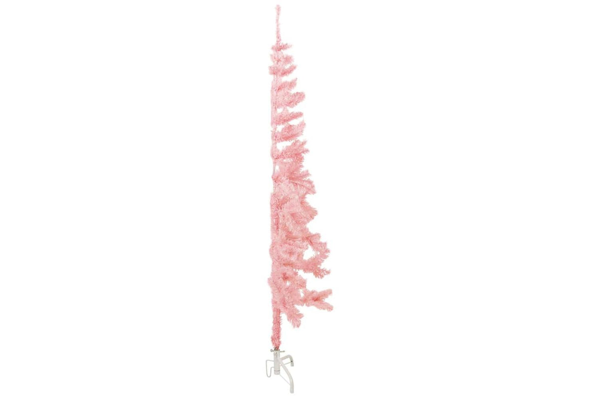 Vidaxl Slim Artificial Half Christmas Tree With Stand Pink 120 Cm-5