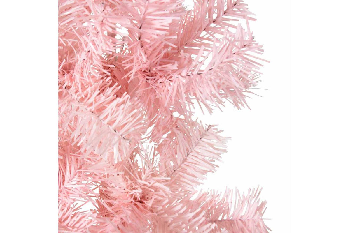 Vidaxl Slim Artificial Half Christmas Tree With Stand Pink 120 Cm-8