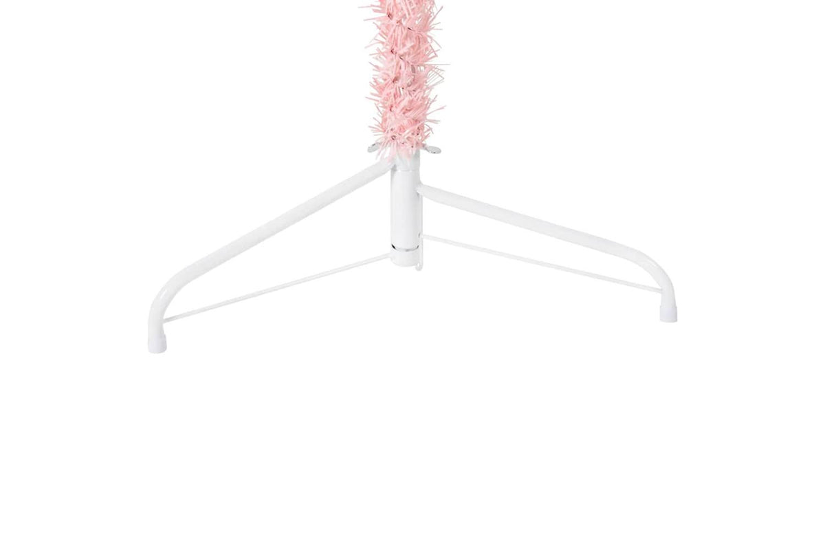 Vidaxl Slim Artificial Half Christmas Tree With Stand Pink 210 Cm-6