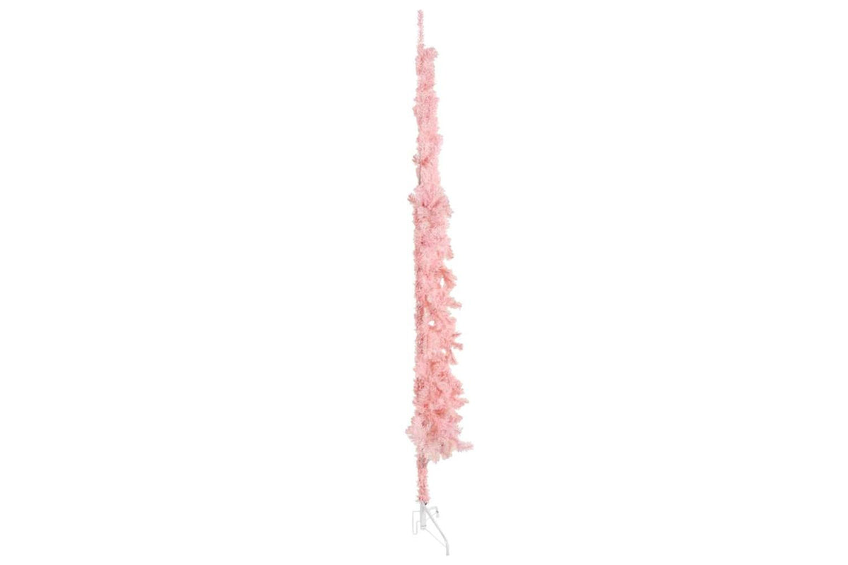 Vidaxl Slim Artificial Half Christmas Tree With Stand Pink 240 Cm-5