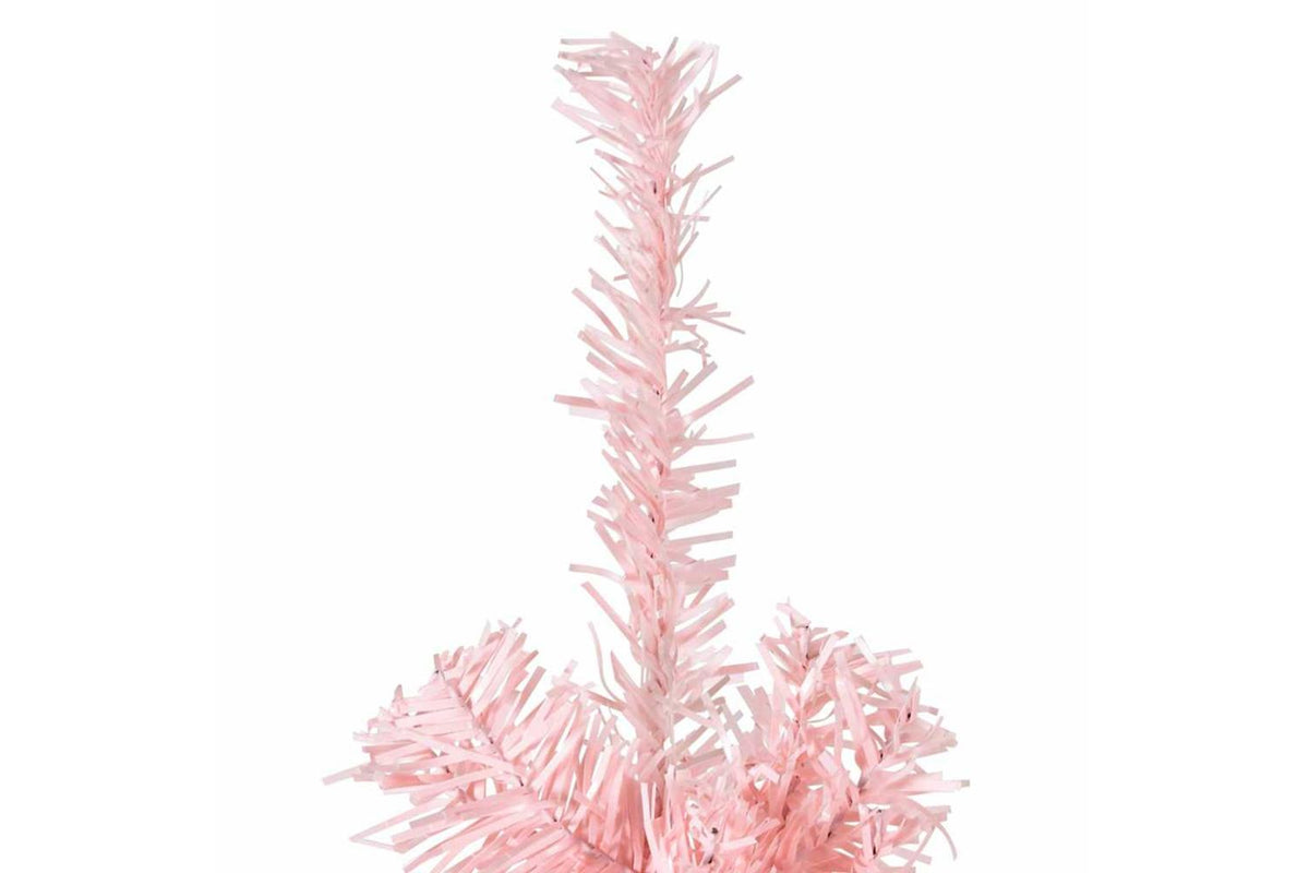 Vidaxl Slim Artificial Half Christmas Tree With Stand Pink 240 Cm-6