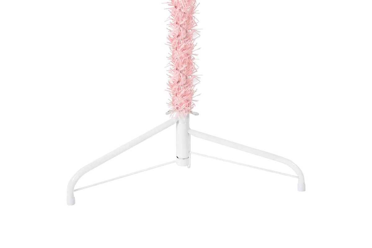 Vidaxl Slim Artificial Half Christmas Tree With Stand Pink 240 Cm-8