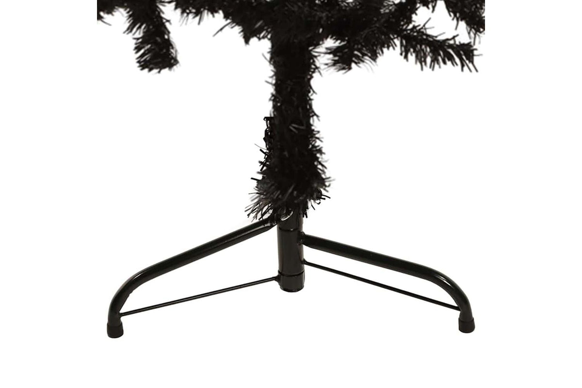 Vidaxl Slim Artificial Half Christmas Tree With Stand Black 120 Cm-6