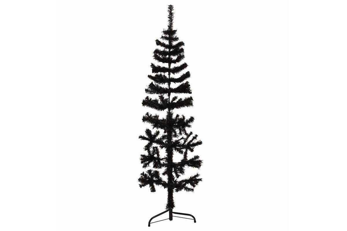 Vidaxl Slim Artificial Half Christmas Tree With Stand Black 150 Cm-2