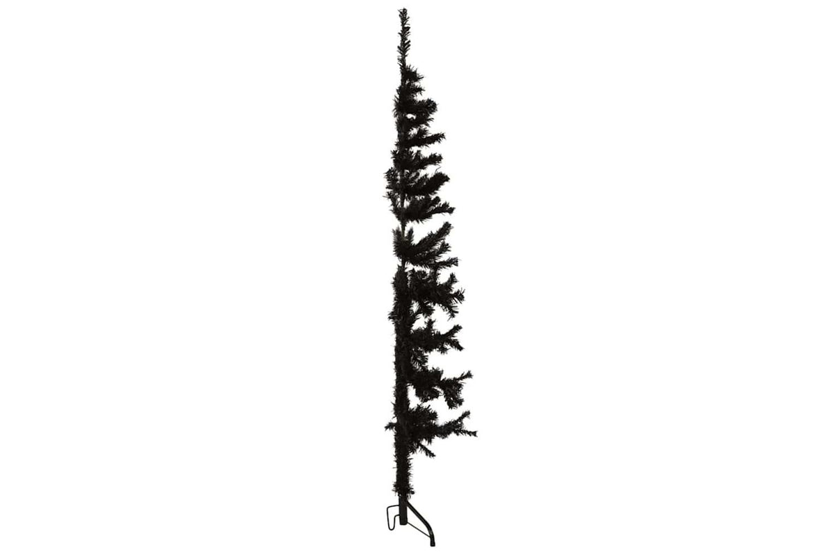 Vidaxl Slim Artificial Half Christmas Tree With Stand Black 150 Cm-4