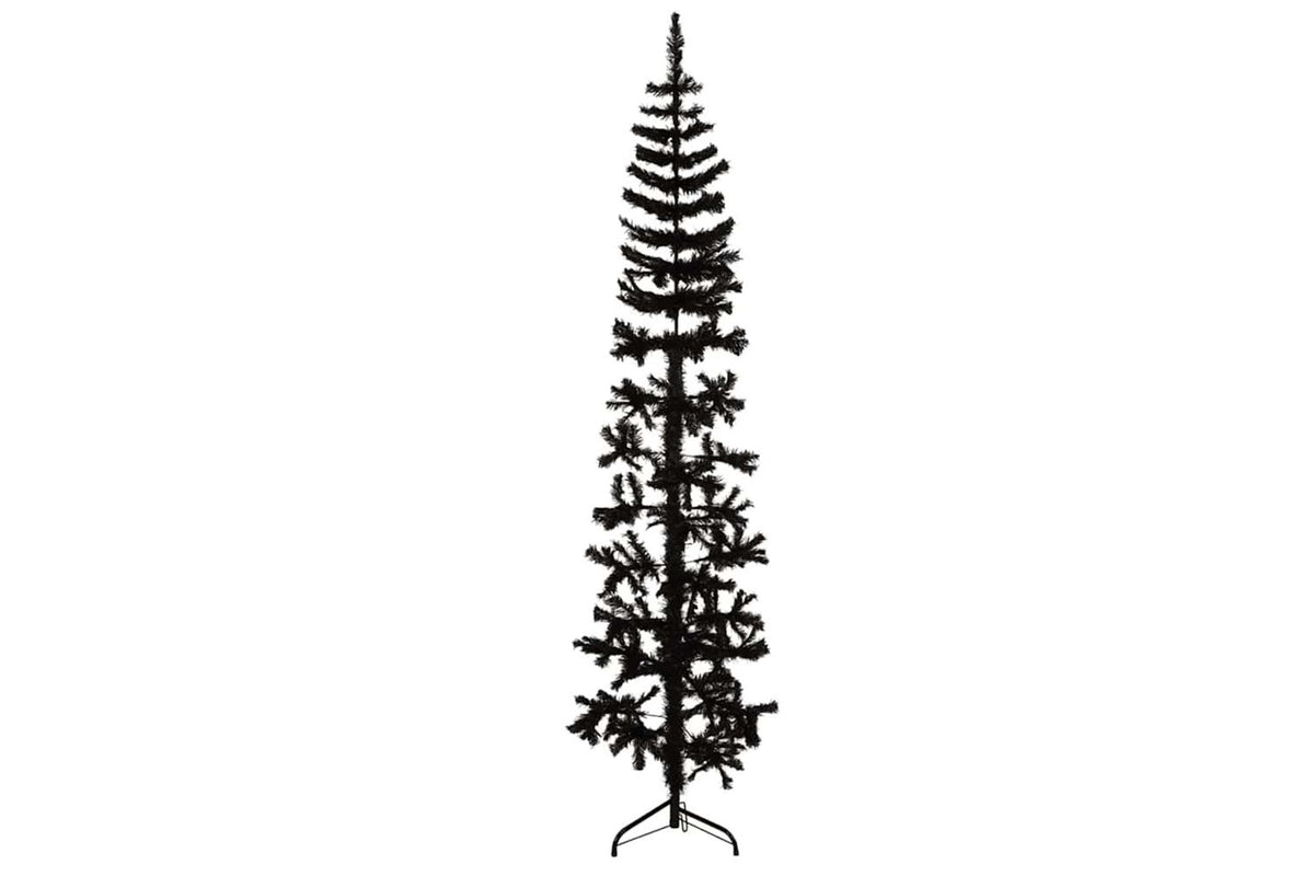 Vidaxl Slim Artificial Half Christmas Tree With Stand Black 180 Cm