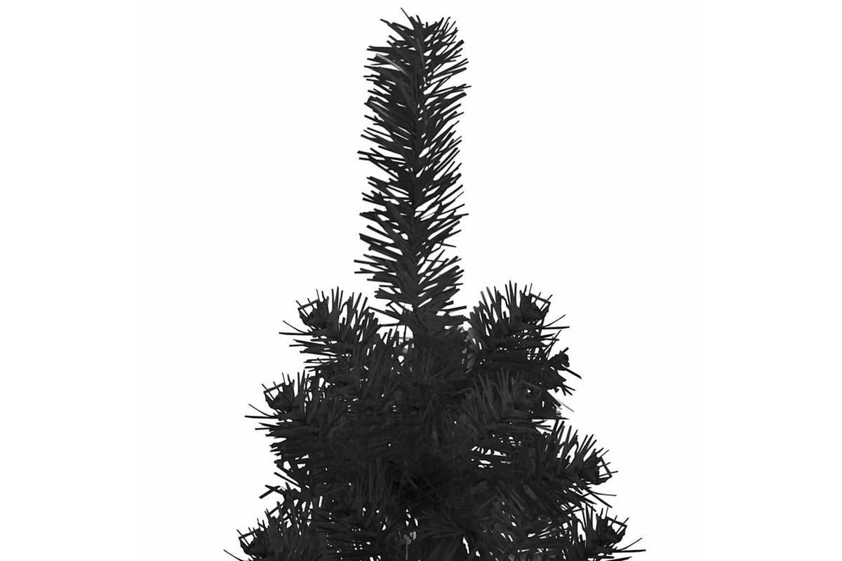 Vidaxl Slim Artificial Half Christmas Tree With Stand Black 180 Cm-5
