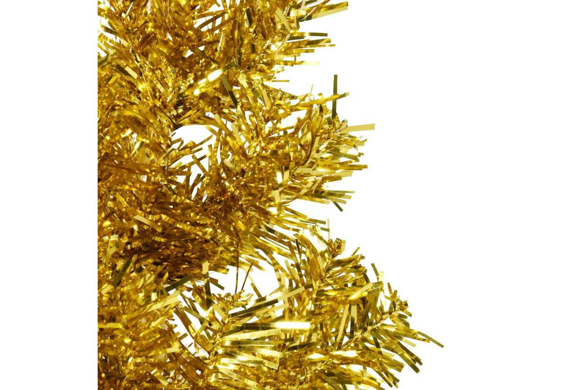 Vidaxl Slim Artificial Half Christmas Tree With Stand Gold 180 Cm-7