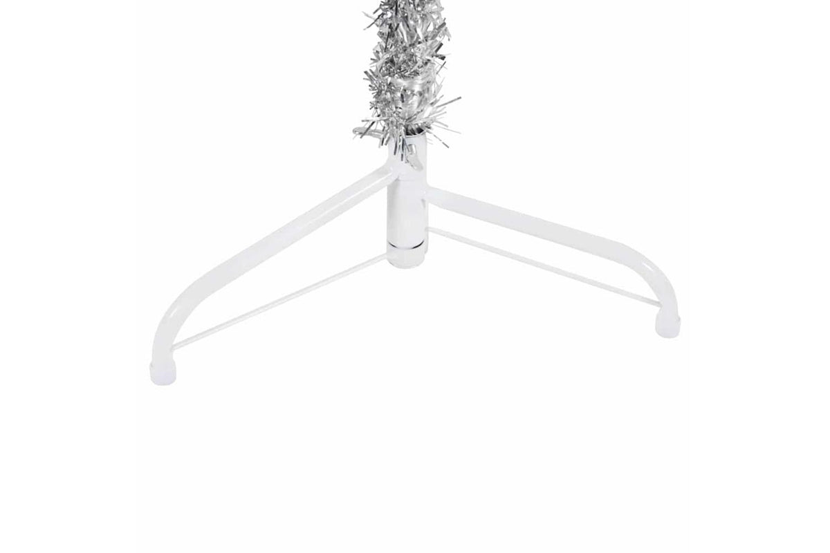 Vidaxl Slim Artificial Half Christmas Tree With Stand Silver 150 Cm-6