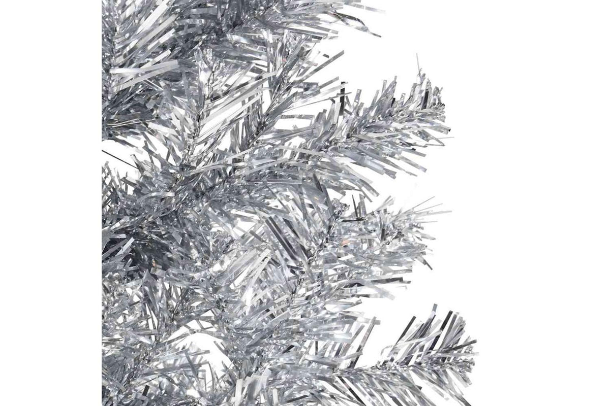 Vidaxl Slim Artificial Half Christmas Tree With Stand Silver 180 Cm-7