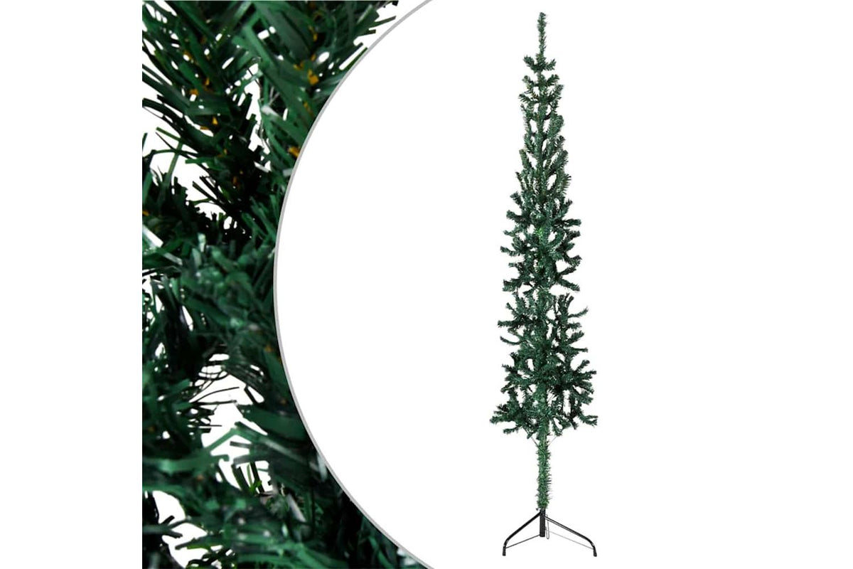 Vidaxl Slim Artificial Half Christmas Tree With Stand Green 150 Cm-3