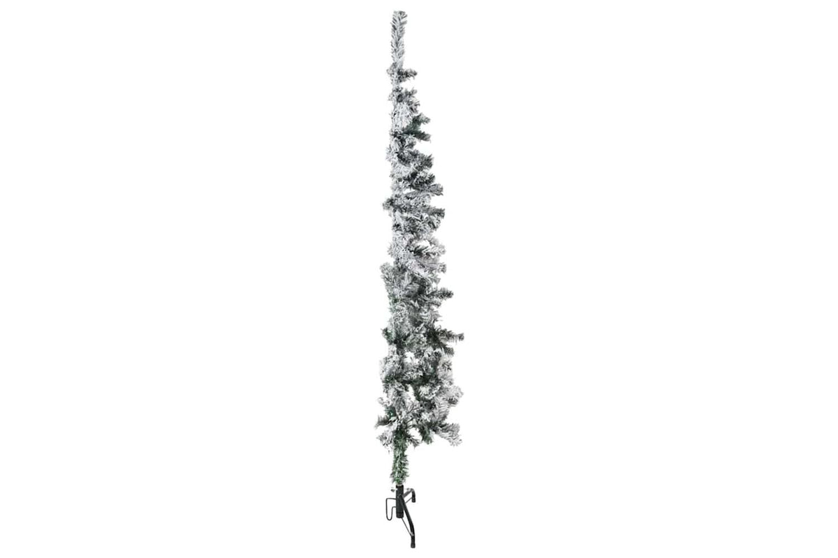 Vidaxl Slim Artificial Half Christmas Tree With Flocked Snow 150 Cm-3