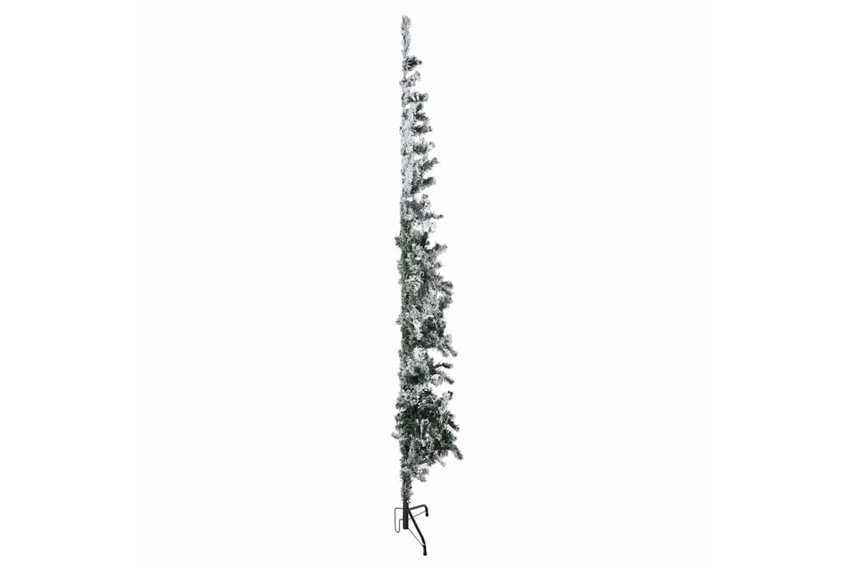 Vidaxl Slim Artificial Half Christmas Tree With Flocked Snow 180 Cm-5