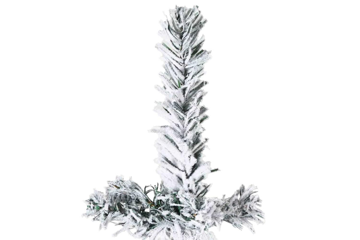 Vidaxl Slim Artificial Half Christmas Tree With Flocked Snow 210 Cm-5