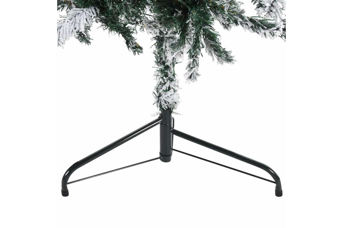 Vidaxl Slim Artificial Half Christmas Tree With Flocked Snow 210 Cm-7