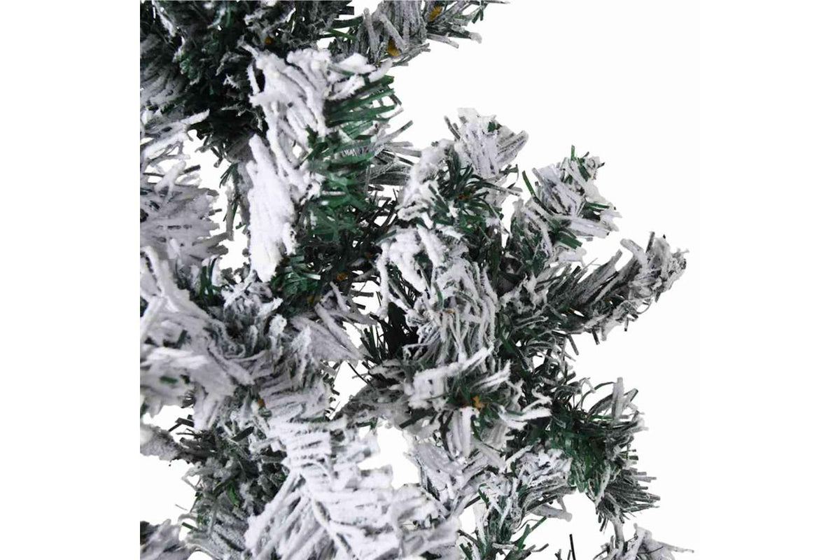 Vidaxl Slim Artificial Half Christmas Tree With Flocked Snow 240 Cm-7