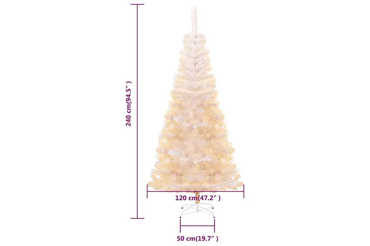 Vidaxl Artificial Christmas Tree With Iridescent Tips White 240 Cm Pvc-7