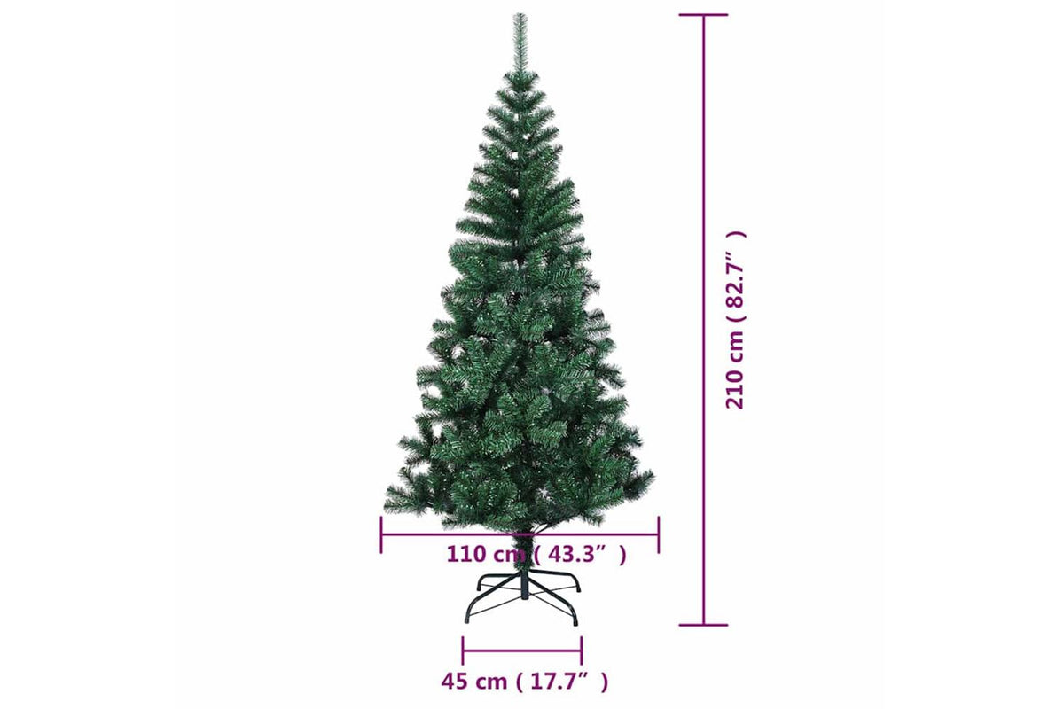 Vidaxl Artificial Christmas Tree With Iridescent Tips Green 210 Cm Pvc-8