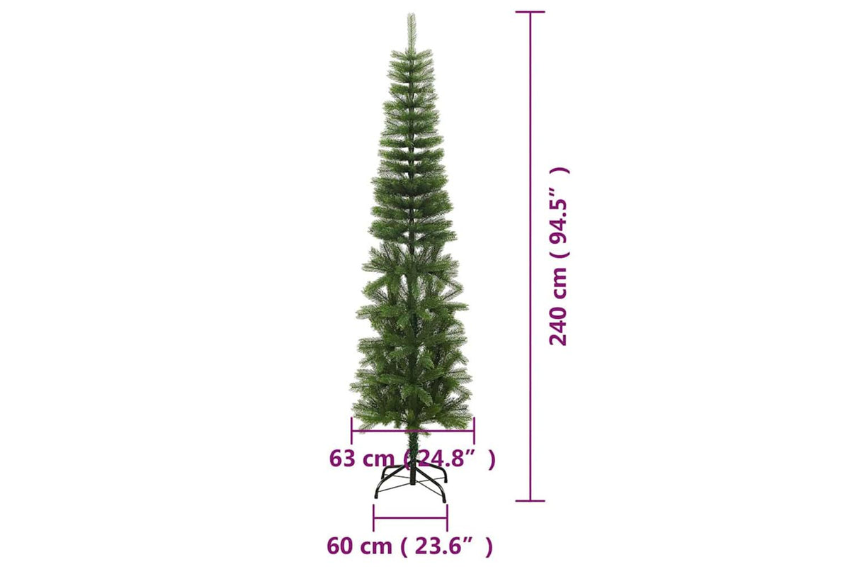 Vidaxl Artificial Slim Christmas Tree With Stand 240 Cm Pe-7