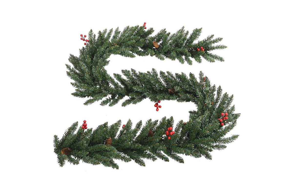 Vidaxl Artificial Christmas Trees 2 Pcs With Wreath Garland And Leds-6