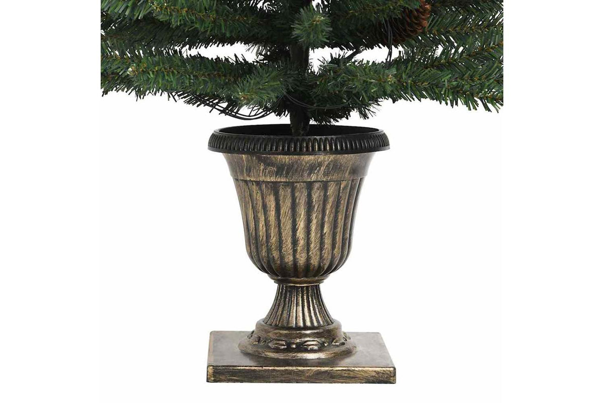 Vidaxl Artificial Christmas Trees 2 Pcs With Wreath Garland And Leds-9