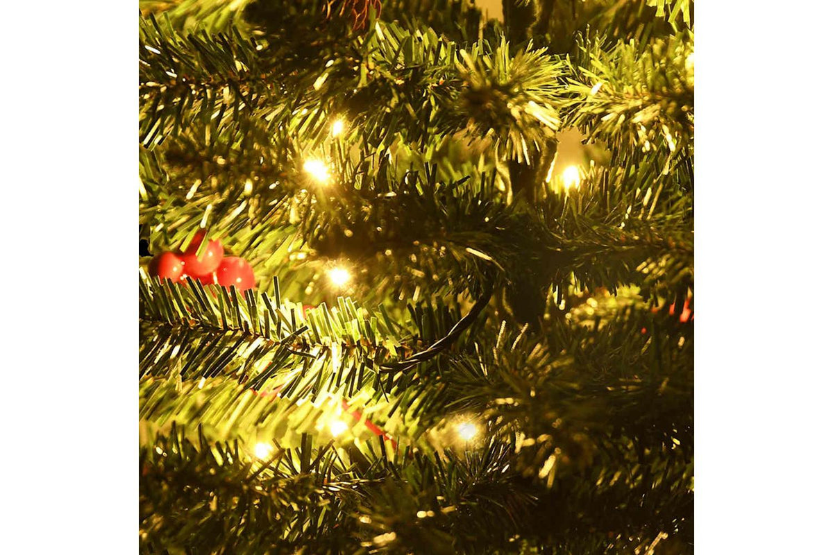 Vidaxl Artificial Christmas Trees 2 Pcs With Wreath Garland And Leds-10