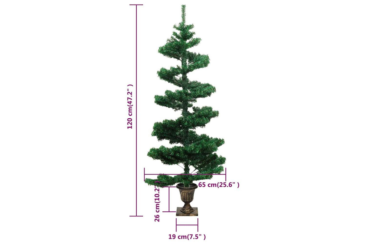 Vidaxl Swirl Pre-lit Christmas Tree With Pot Green 120 Cm Pvc-10