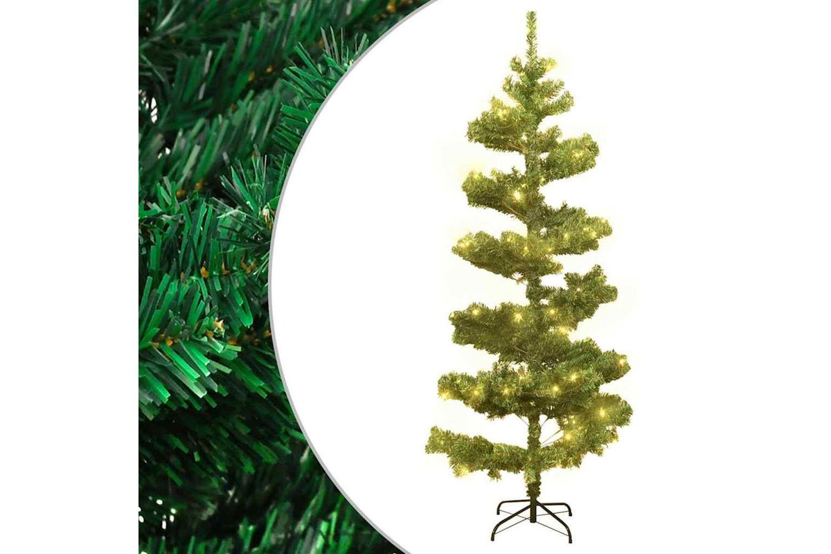Vidaxl Swirl Pre-lit Christmas Tree With Stand Green 150 Cm Pvc
