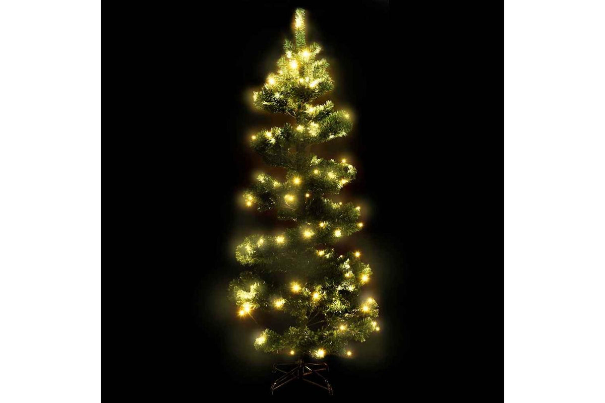 Vidaxl Swirl Pre-lit Christmas Tree With Stand Green 150 Cm Pvc-3