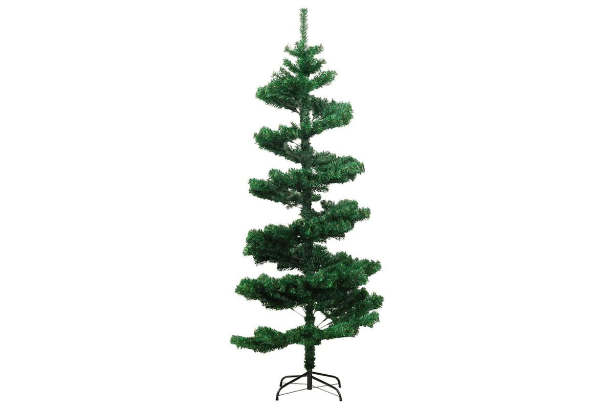 Vidaxl Swirl Pre-lit Christmas Tree With Stand Green 150 Cm Pvc-4