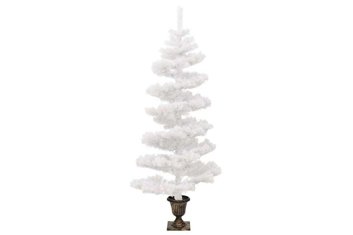 Vidaxl Swirl Pre-lit Christmas Tree With Pot White 120 Cm Pvc-3