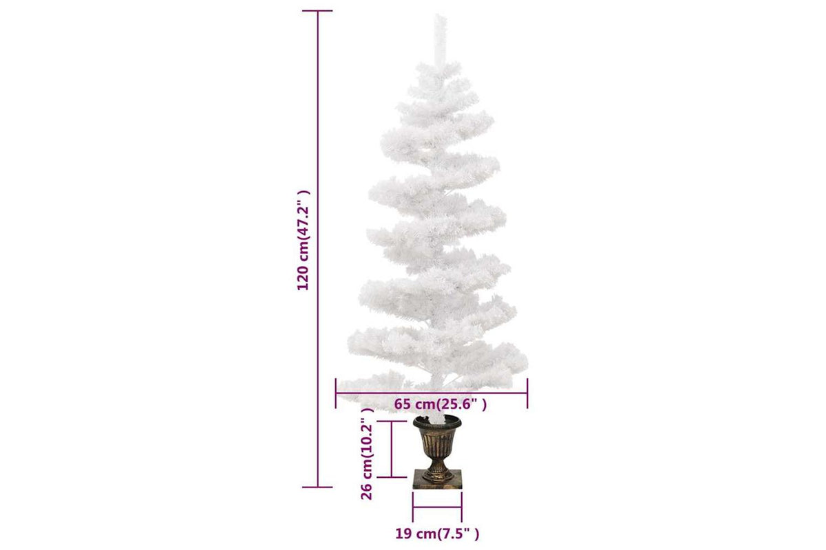 Vidaxl Swirl Pre-lit Christmas Tree With Pot White 120 Cm Pvc-10