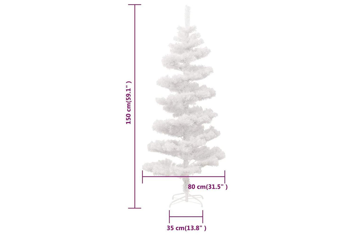 Vidaxl Swirl Pre-lit Christmas Tree With Stand White 150 Cm Pvc-10