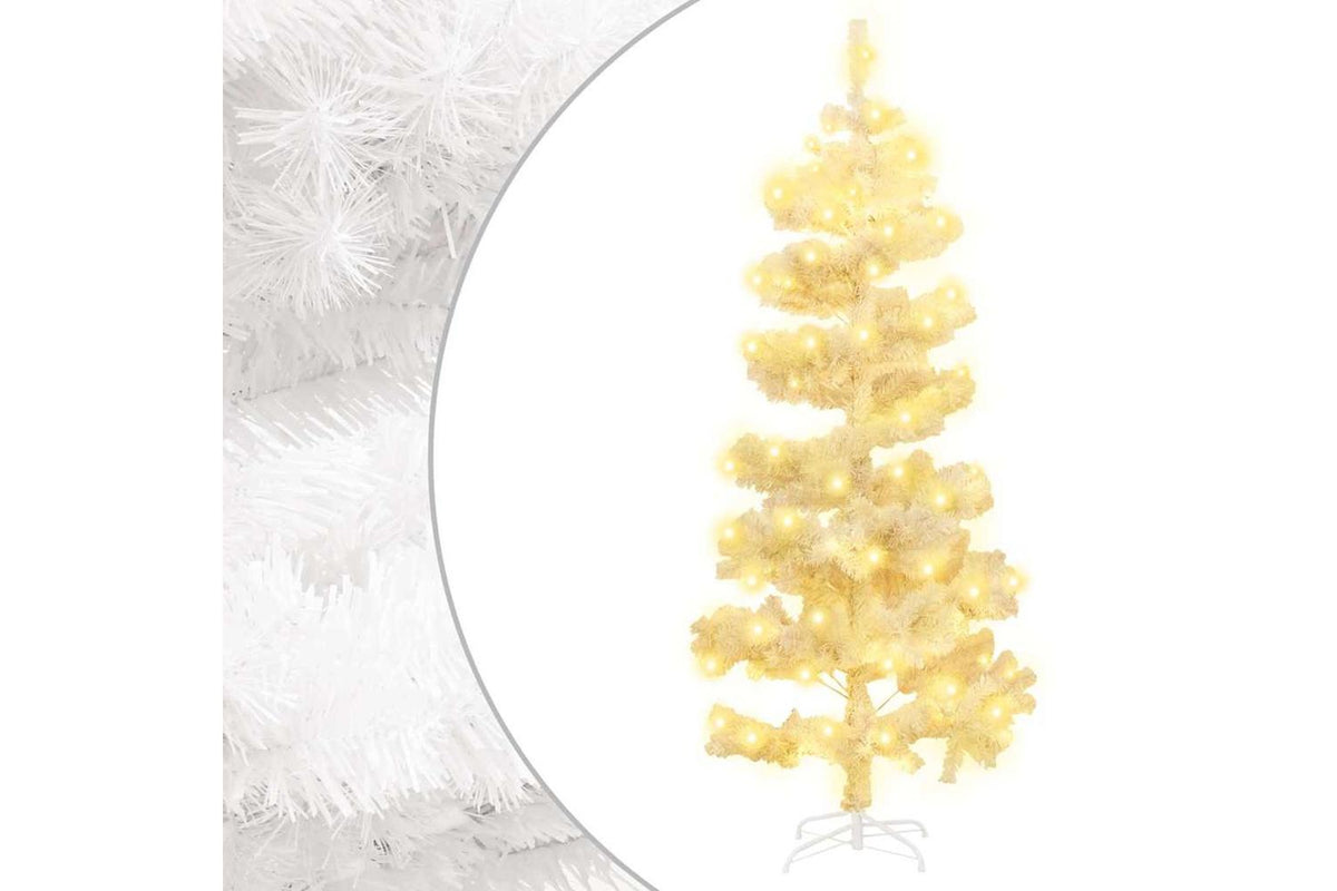 Vidaxl Swirl Pre-lit Christmas Tree With Stand White 180 Cm Pvc