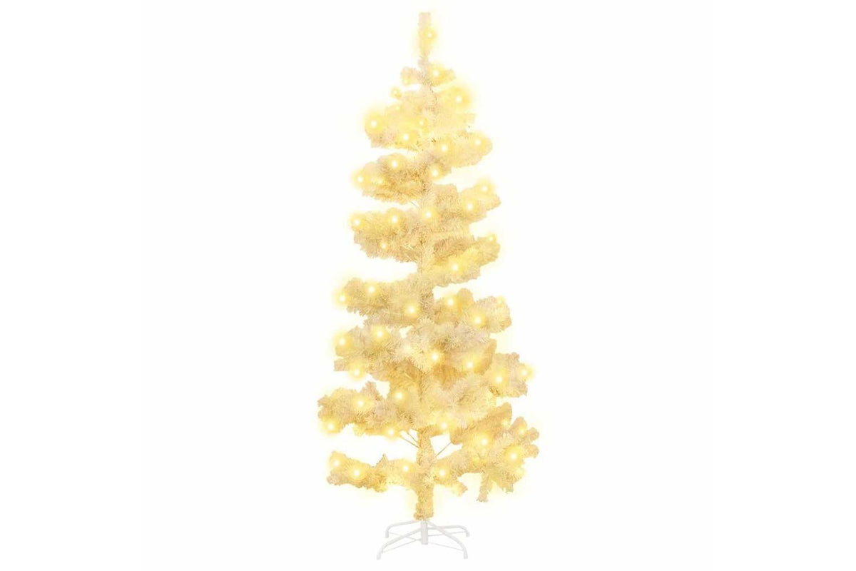 Vidaxl Swirl Pre-lit Christmas Tree With Stand White 180 Cm Pvc-2